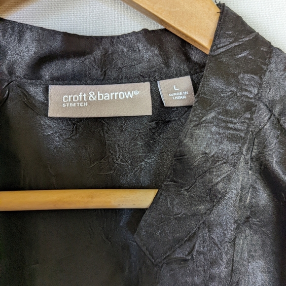 Croft and Borrow Stretch Black Long Sleeve Size Large - Picture 9 of 10